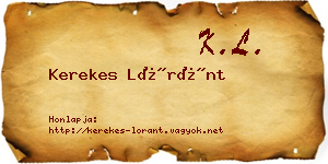 Kerekes Lóránt névjegykártya