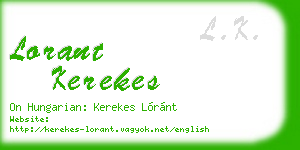 lorant kerekes business card